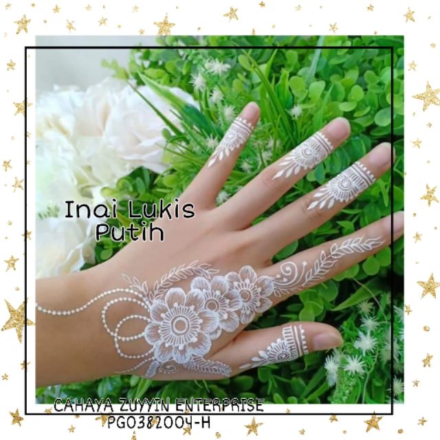  Inai  Lukis Putih Pengantin  by Za Henna Art 1PCS  Shopee 