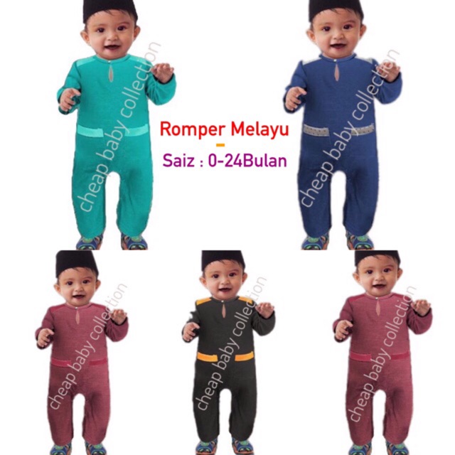 0 24Bulan Romper  Baju  Melayu  Baby  Lelaki Cotton Jumper 