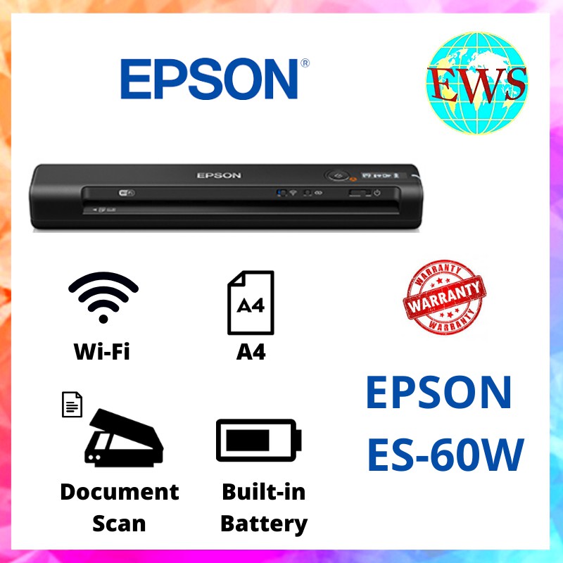 Epson Workforce Es 60w Wi Fi Portable Sheetfed Document Scanner Shopee Malaysia