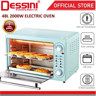 DESSINI ITALY 48L Electric Oven Convection Hot Air Fryer Toaster Timer Oil Free Roaster Breakfast Machine / Ketuhar