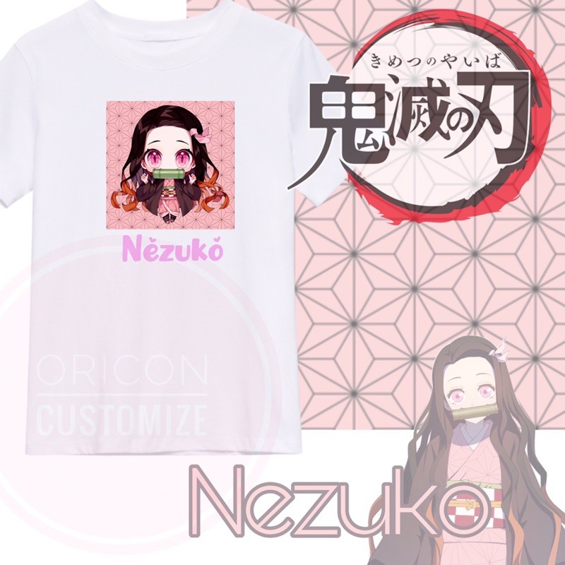 Chibi Nezuko Tshirt Summer Cotton Fashion Loose Shirt Kimetsu No Yaiba Kamado Tanjiro Tokyo Anime Tee Manga Cute T Shirt Shopee Malaysia - tanjiro t shirt roblox