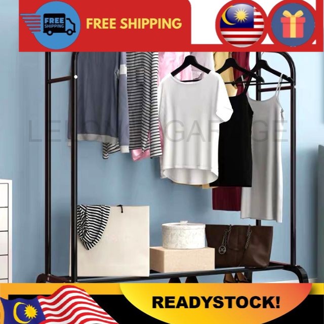 Ampaian Baju/ Single / Double Clothes Rack Room Organizer Hanger Drying ...