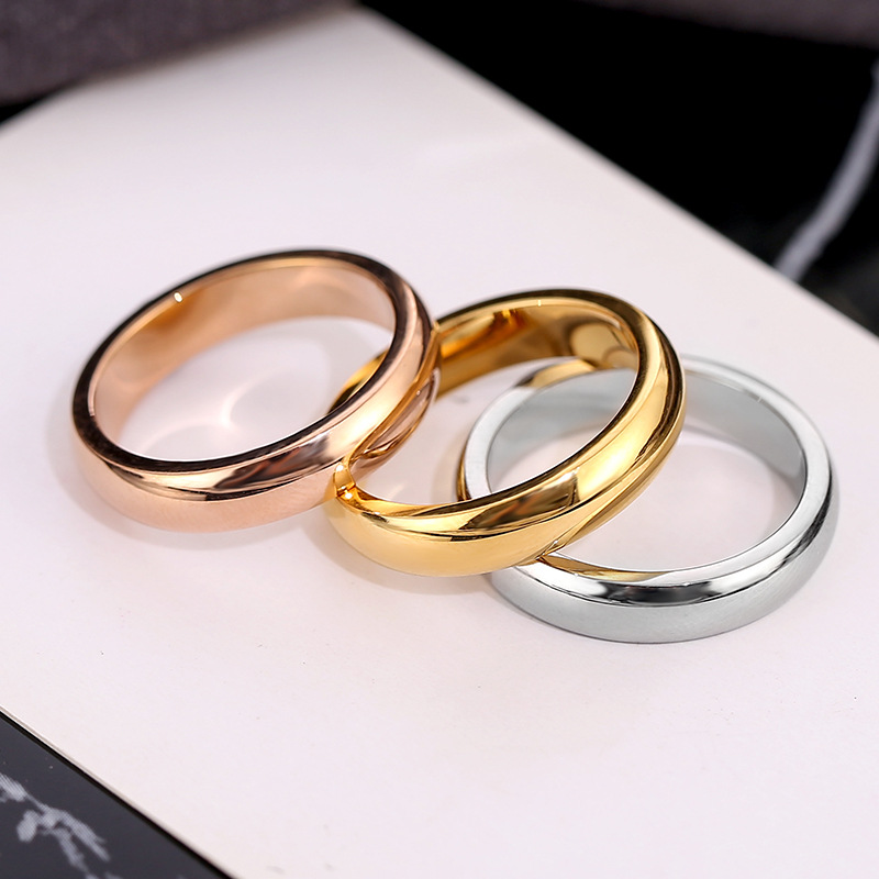 Popular simple titanium steel plain ring ring couple pair ...