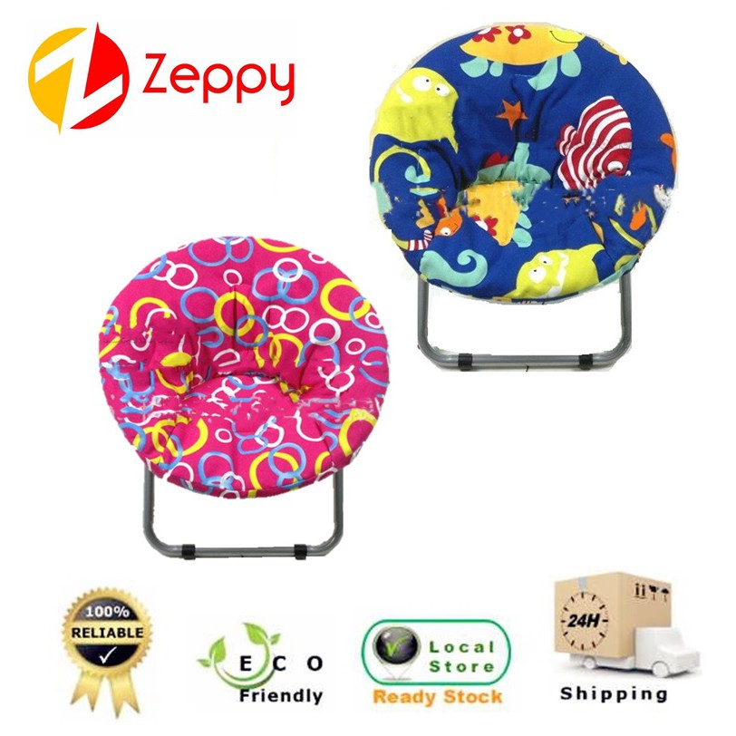 Foldable Round Padded Moon Chair Shopee Malaysia