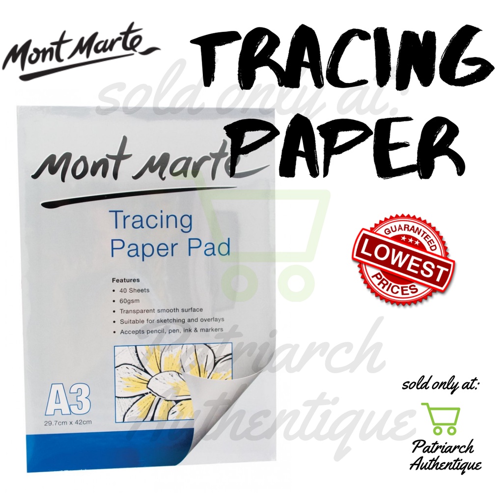 Tracing Paper Mont Marte Tracing Paper Pad 60gsm 40 Sheet A3 A4