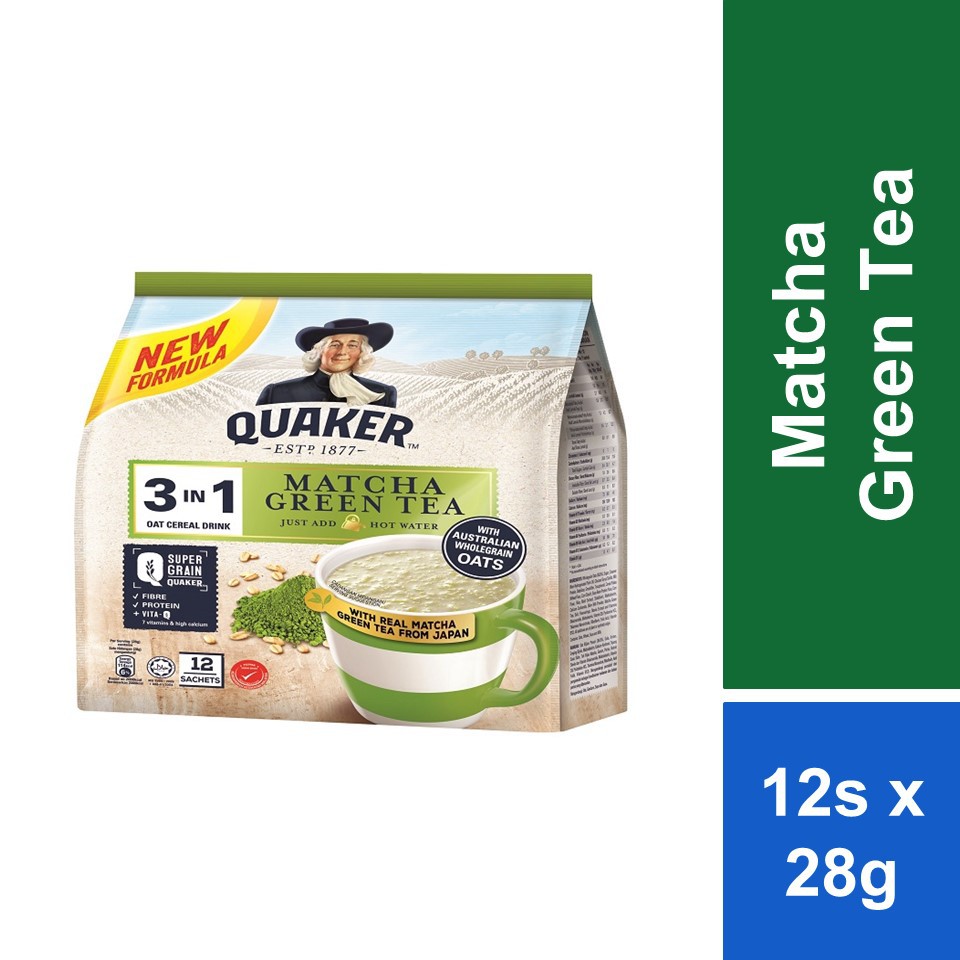 Quaker 3 In 1 Matcha Green Tea 28g x 12s Shopee Malaysia