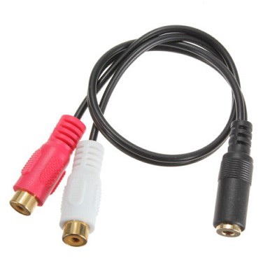 Audio 3.5mm Female to 2X RCA Female Y Split Cable