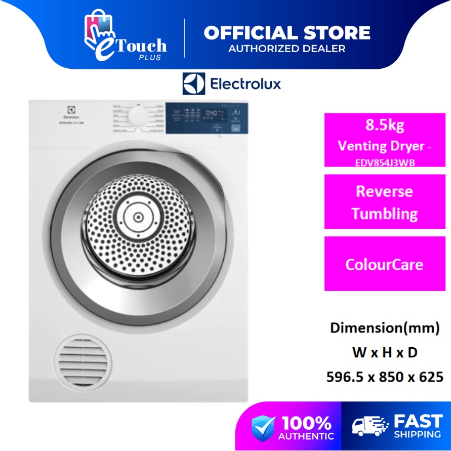 Electrolux Venting Cloth Dryer Ultimatecare (8.5kg) EDV854J3WB/(7.5kg) EDV754H3WB