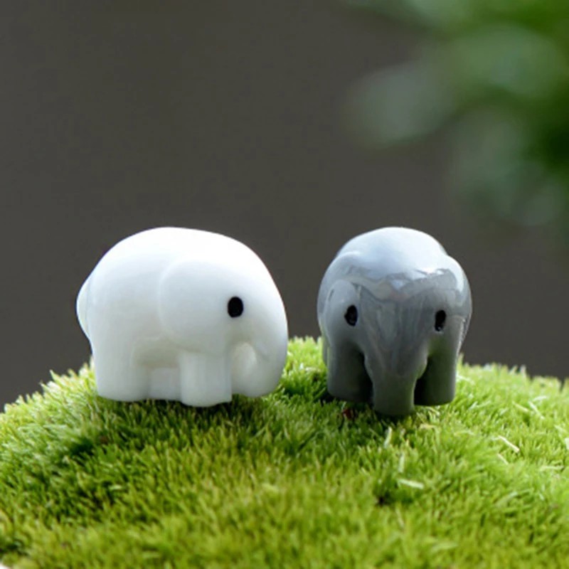 Craft Garden Home Decor Figurine Micro Elephant Resin Ornaments Miniature Model 