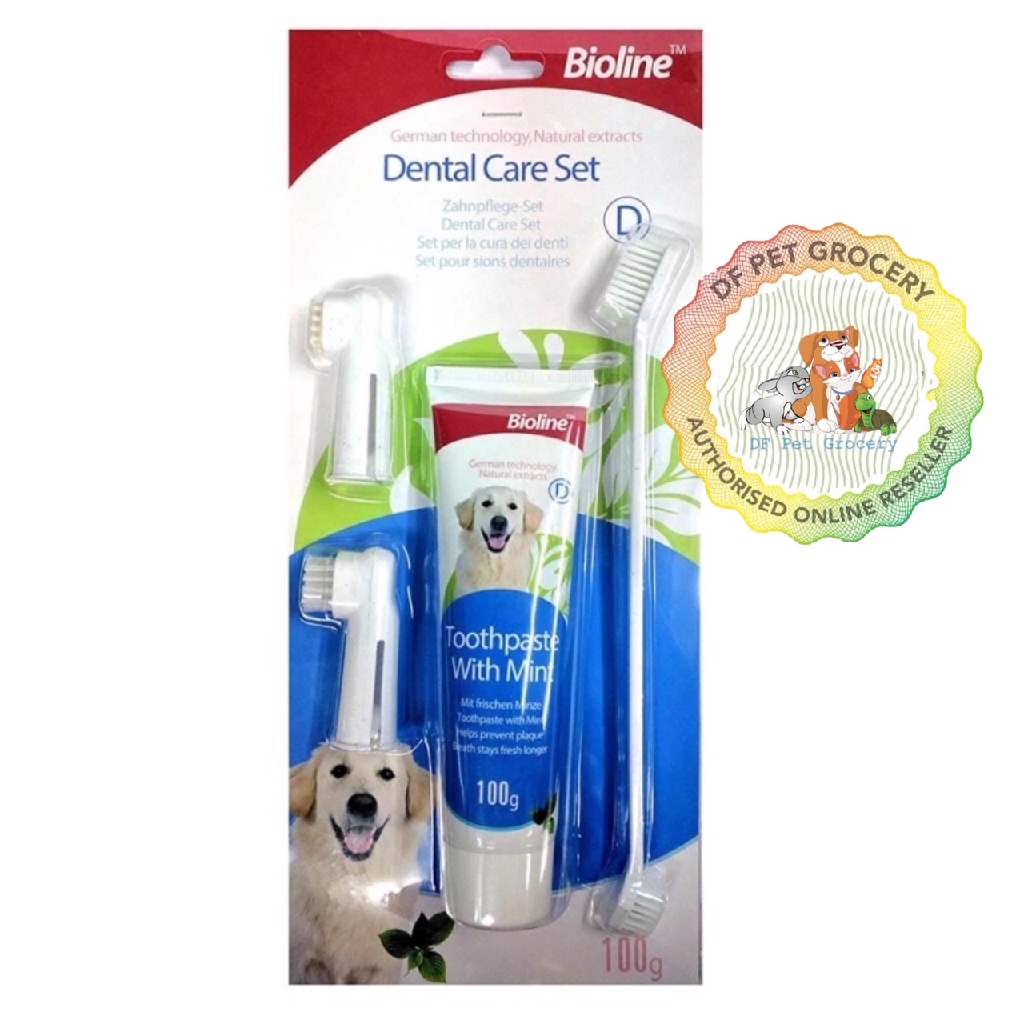 Bioline Dog Dental Care Set Toothbrush With Mint 100g Nr.2094 QB2094