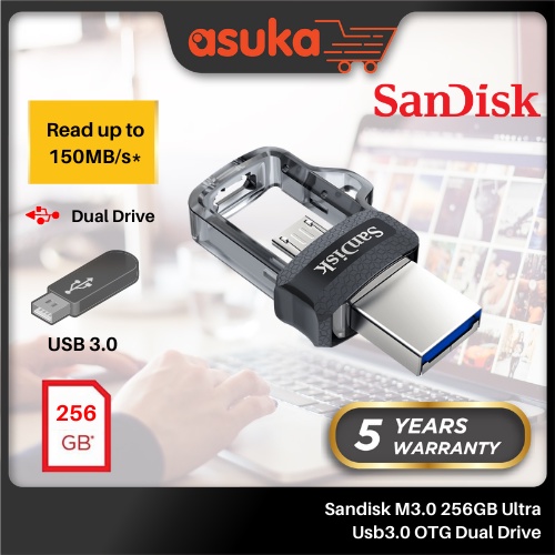 Sandisk M3.0 256GB Ultra Usb3.0 OTG Dual Drive