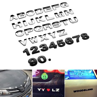 A-Z Alphabet Letter Auto Car Stickers Self Adhesive Badge Emblem 3D Chrome.25mm 