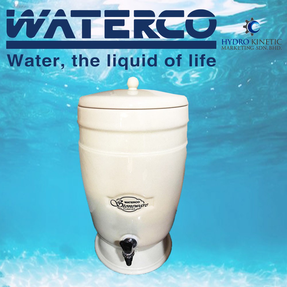 Waterco Stoneware 8L Gravity Purifier Drinking Water Filter Counter Top