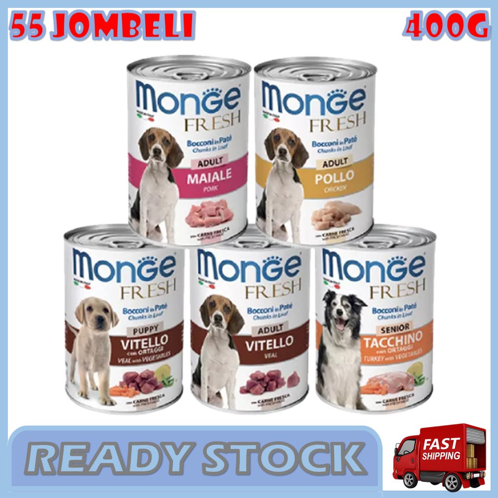 Monge Fresh Dog Canned Food 400g ( Chicken , Veal , Pork ) Shopee