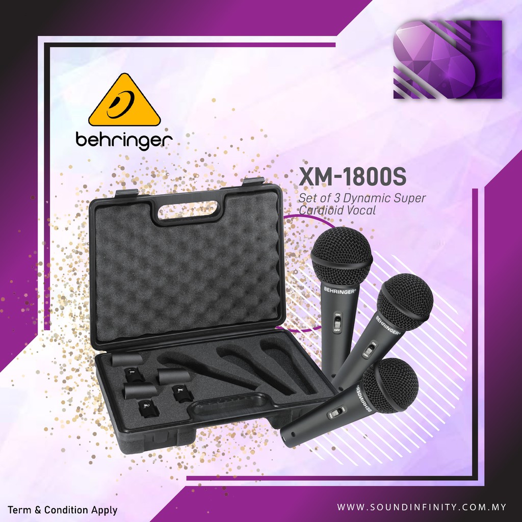 Behringer XM1800S ( 3 Pack ) Dynamics Microphone(XM1800S) Shopee Malaysia