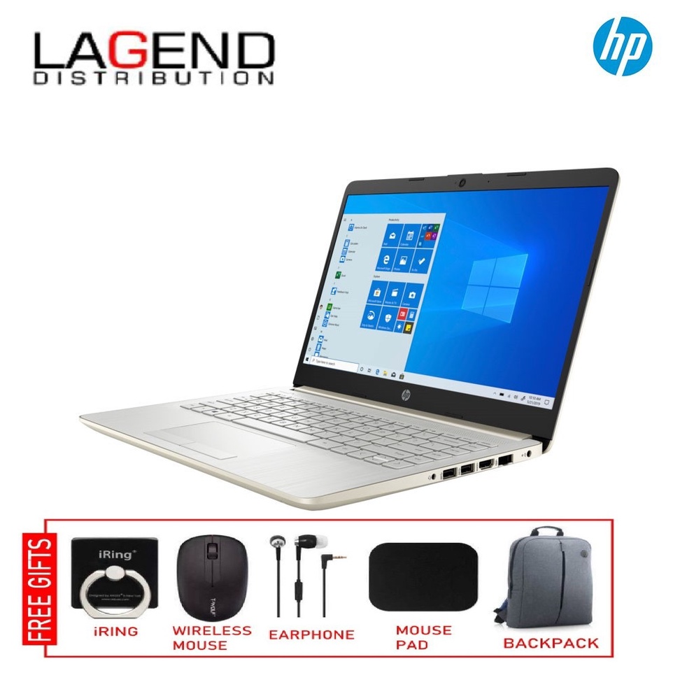 HP 14s-fq0058AU 14'' Laptop Pale gold ( AMD 3020e, 4GB, 256GB SSD, ATI, W10 )
