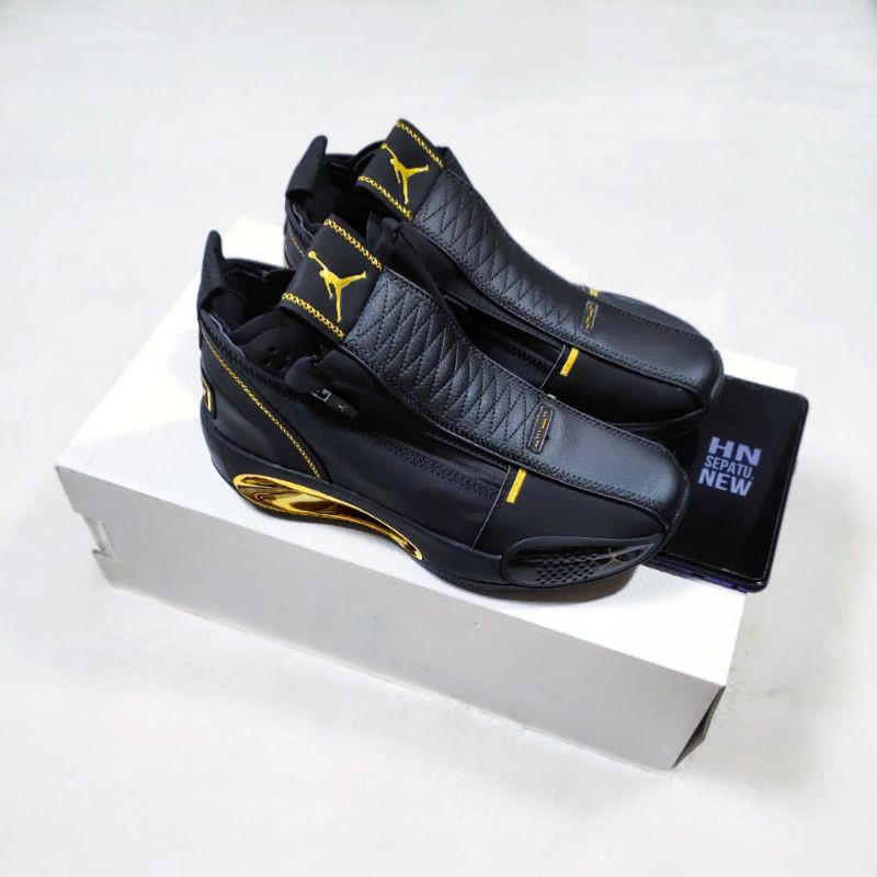 Air Jordan 34 Se Zipper Black Black Metallic Gold Jordan Xxxiv Shopee Malaysia