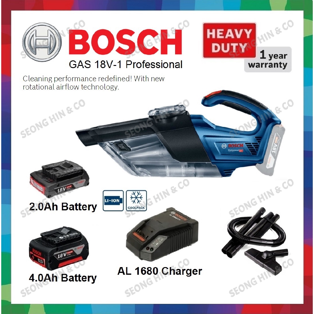 BOSCH 18V HEAVY DUTY GAS18V1 CORDLESS VACUUM CLEANER GAS 18V 1