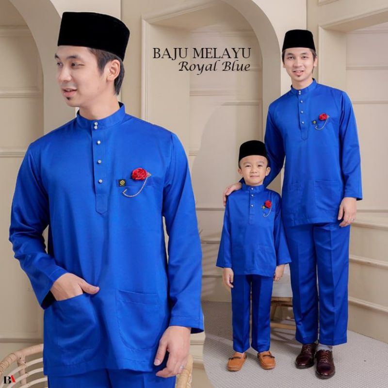 Royal Blue Sedondon Baju Melayu Ayah Dan Anak Baju Melayu Budak