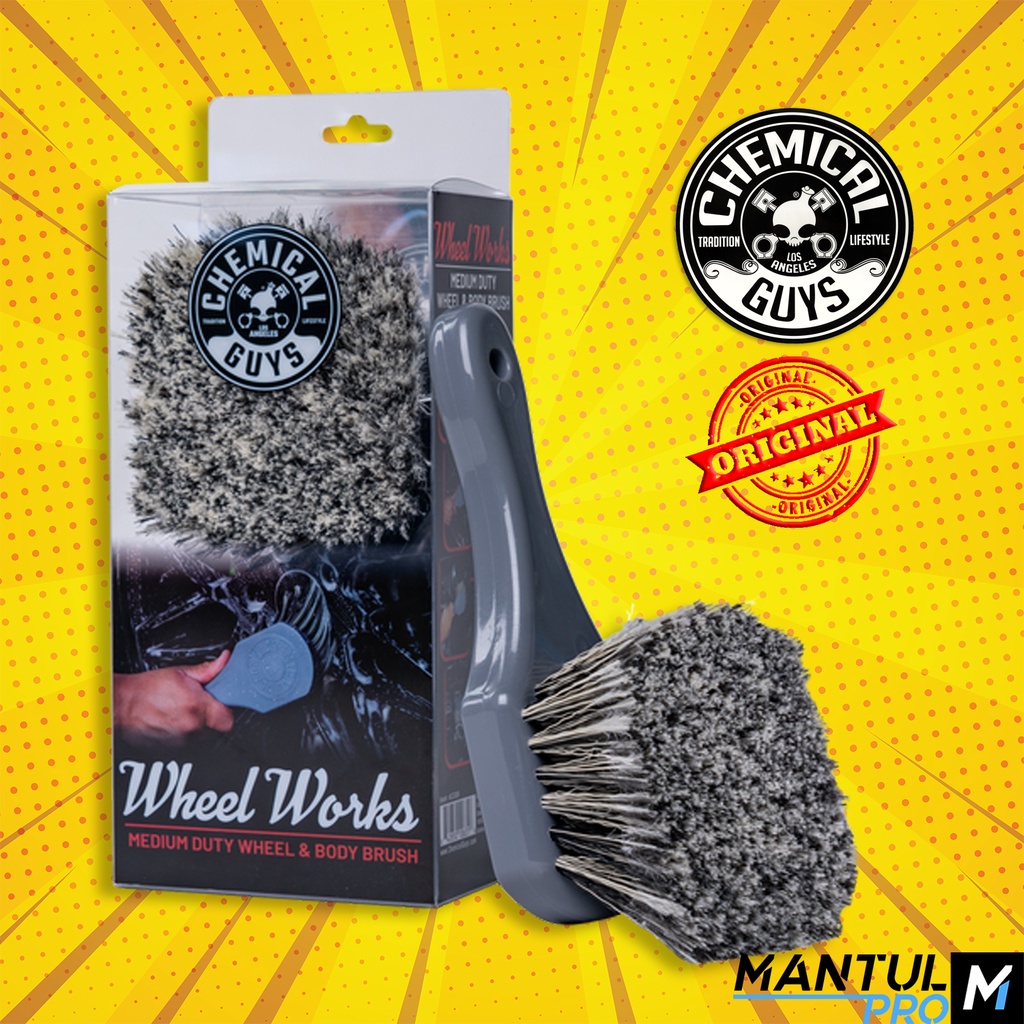 Chemical Guys Wheel Works Medium Duty Wheel & Body Brush (NEW) Shopee