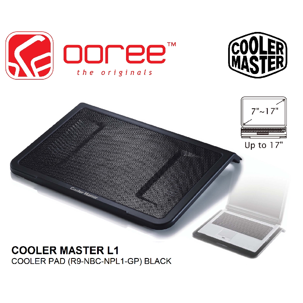 COOLER MASTER NOTEPAL L1 COOLER PAD WITH 160MM SILENT FAN AND