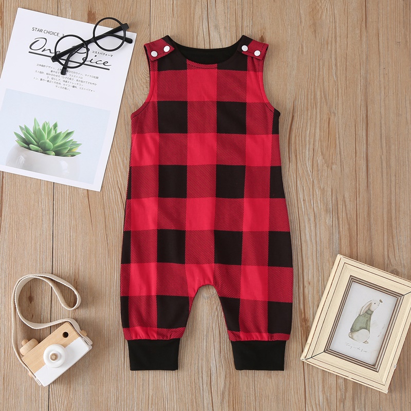 plaid romper baby boy
