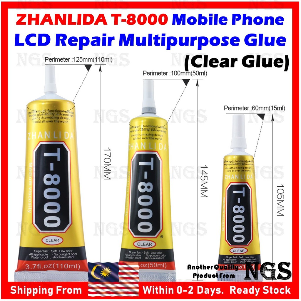 100 Original Zhanlida T8000 T8000 Fast Rubber Glue For Phone Tablet