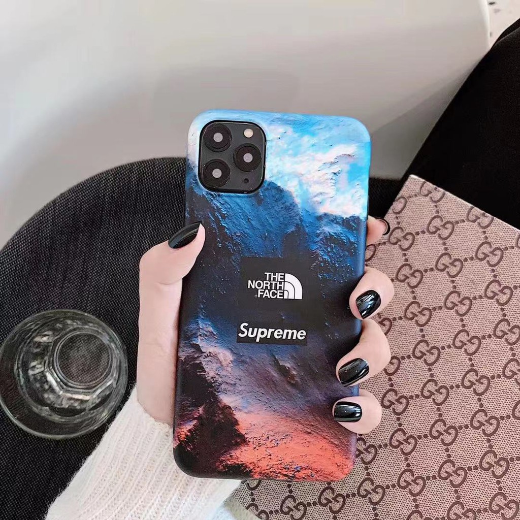 Trendy Supreme Phone Case North Face Snow Volcanic Iphone11 Case Shopee Malaysia