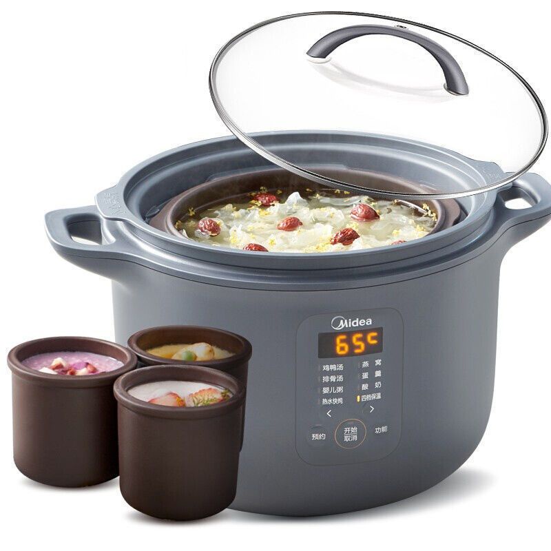 MIDEA Electric Cooker Electric Stew Pot Soup Pot Stew Pot Porridge double boiler slow cooker 美的电炖锅隔水炖盅紫砂电砂锅