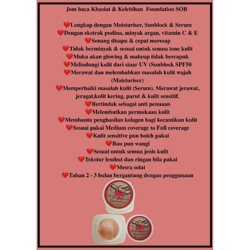 Foundation Sob Secret Of Borneo Shopee Malaysia