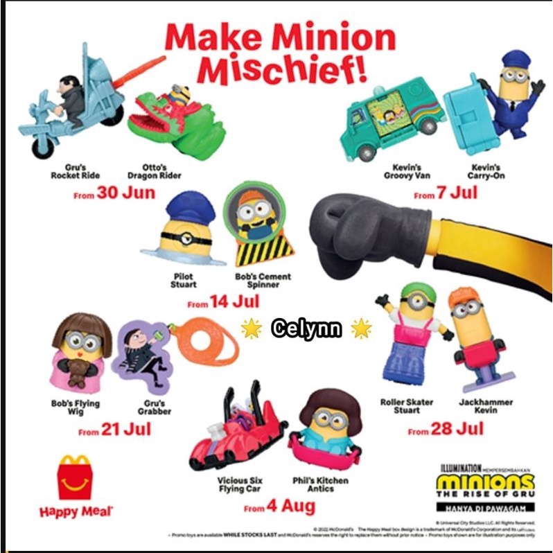 Mcdonald S Mcdonalds Mcd Mcdonald Happy Meal Toy Minion Minions The Rise Of The Gru 22 Shopee Malaysia