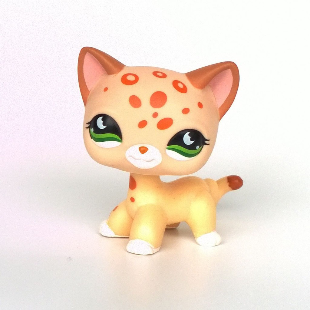 LPS yellow cat #852 Littlest Pet Shop toys cute short hair cat with Accessories 