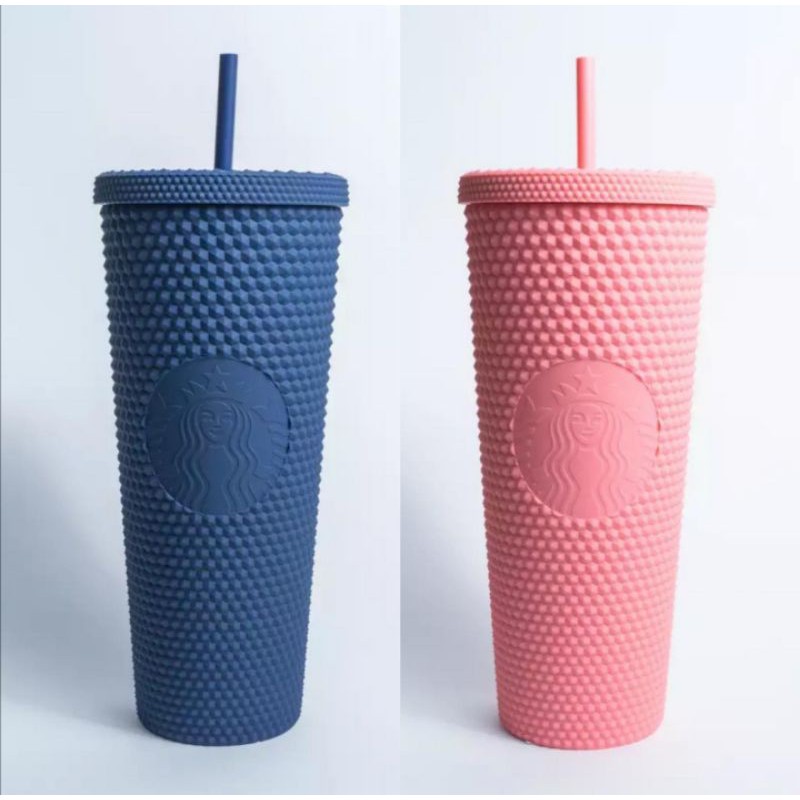 Starbucks Singapore Limited Edition Matte Blue and Matte Pink Studded