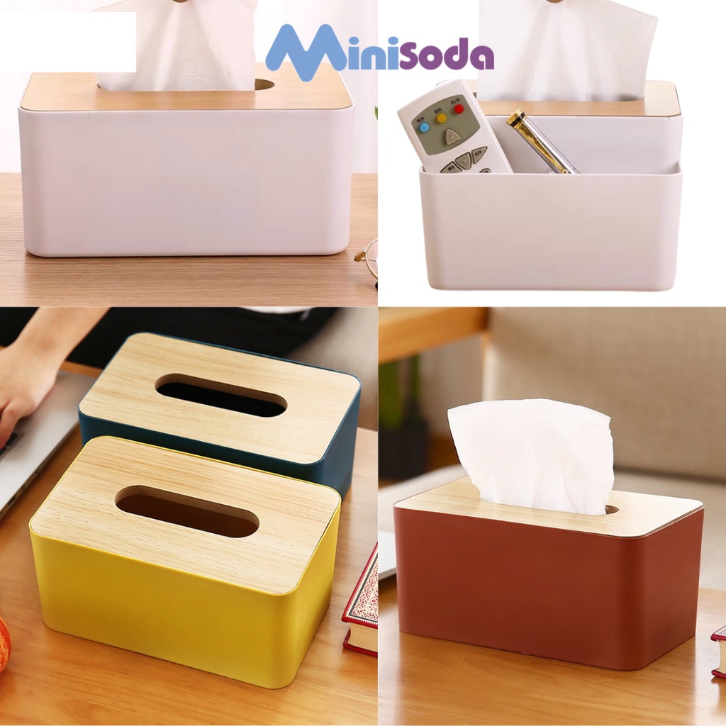 Tissue Box Oak Wood Nordic Muji Bamboo Toilet Paper Box Car Tissue ...