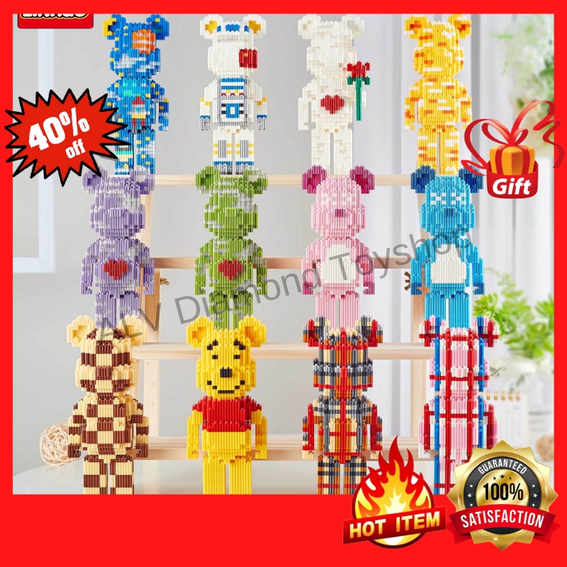 🔥Ready Stock🔥Mini Building Blocks Bearbrick Assembled Kids Couple Toys