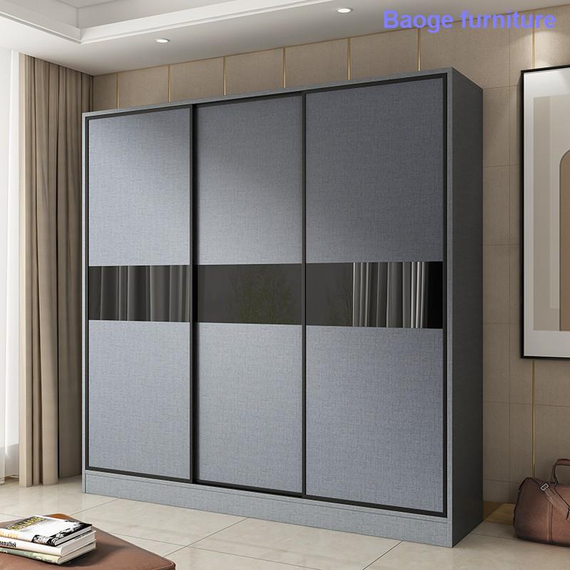 sliding door wardrobe simple modern cabinet Large wooden renting a small apartmen wardrobe Bedroom armoire Lemari