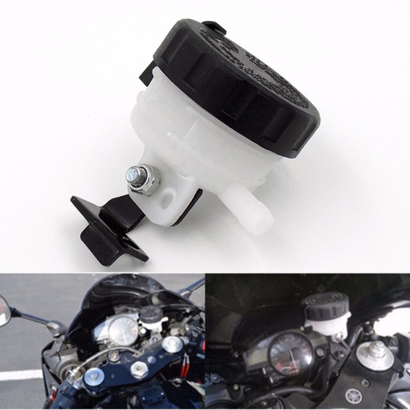 Elerose Universal Brake Reservoir Front Fluid Bottle Motorcycle Master Clutch Oil Cup Cylinder Bracket 