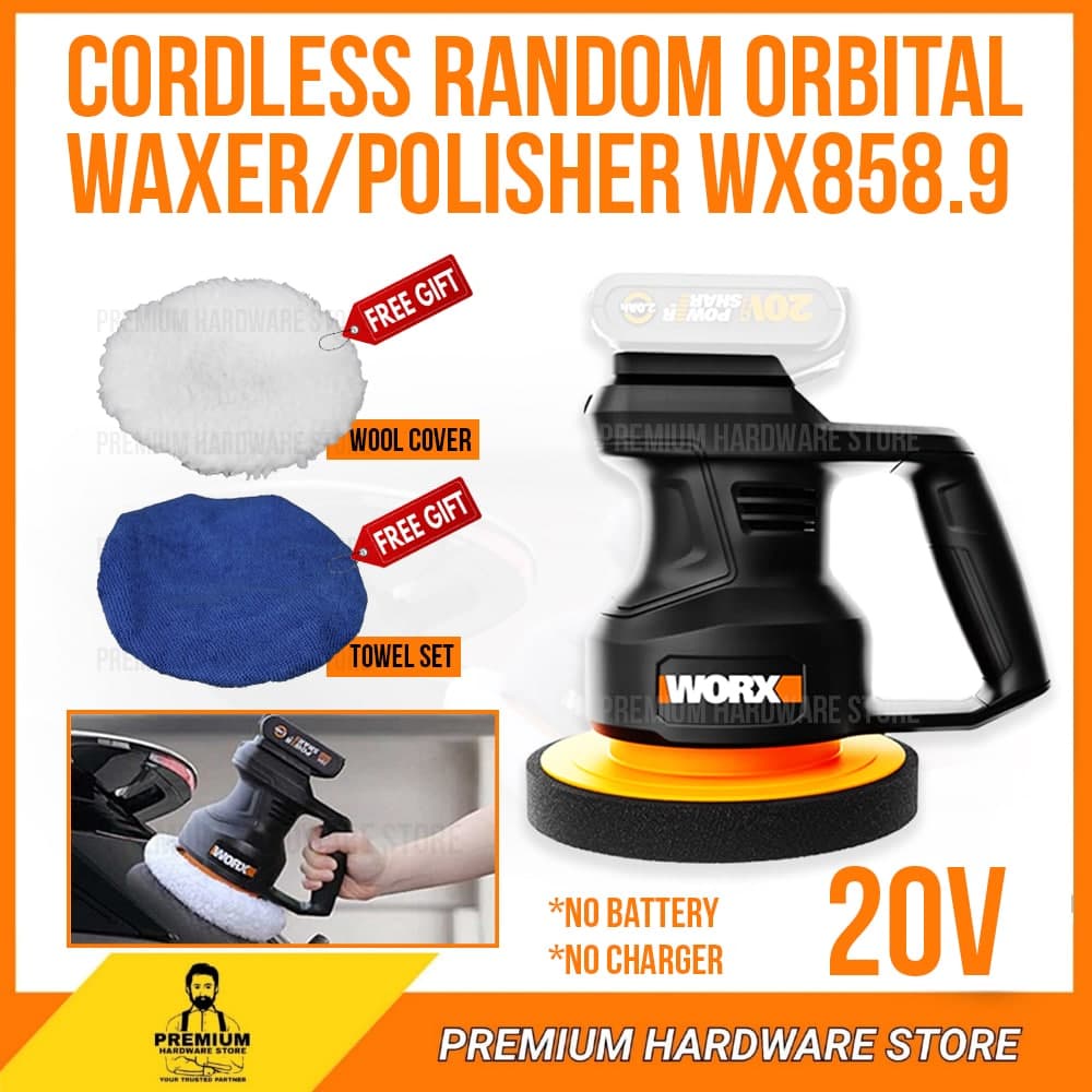 WORX WX858.9 RANDOM ORBITAL WAXER & POLISHER 20V / ELECTRIC CAR