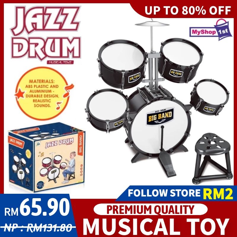 Toddler Jazz Drum Set Music Toys for Children Instruments Rock Band Mini Toys 