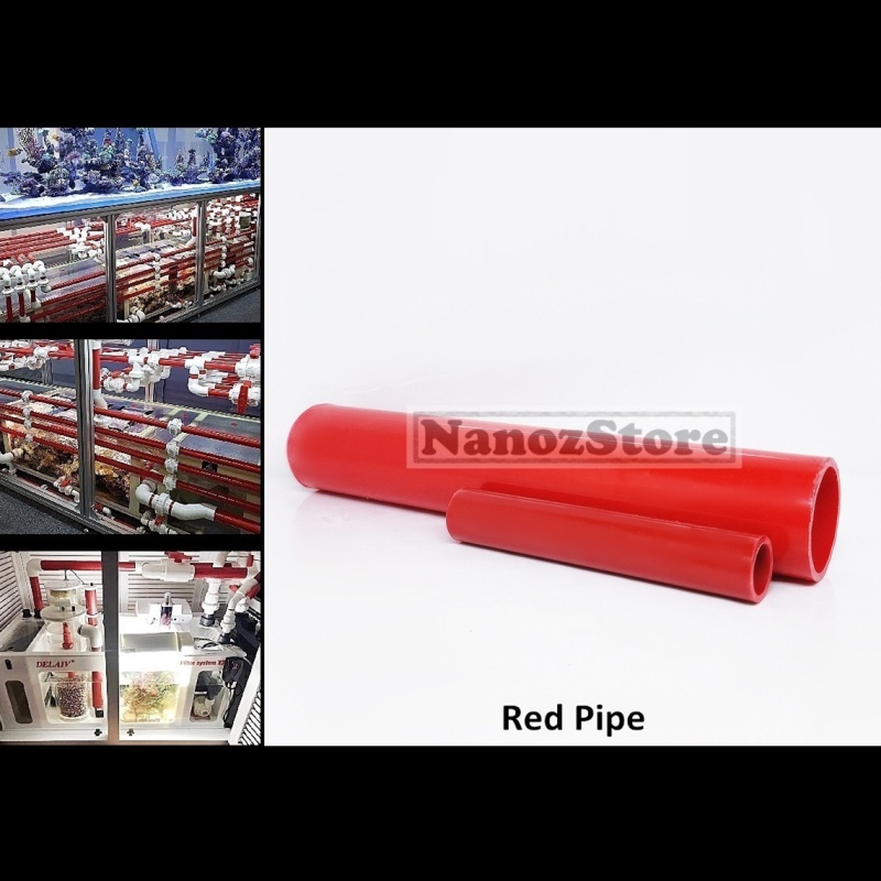 PVC Red Pipe (20mm/25mm/32mm/40mm/50mm) Aquarium Water Pump PVC Pipe