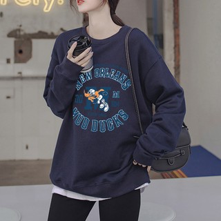 Women's Tops Sweatshirt for Women O Neck Long Sleeve Pullover Blouses Loose Fit Hoodie Plus Size Tops for Women 