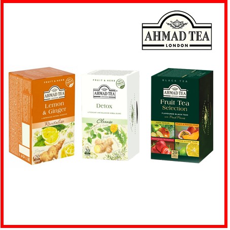 Ahmad Tea Detox, Lemon & Ginger, Fruit Tea Selection (20 ...
