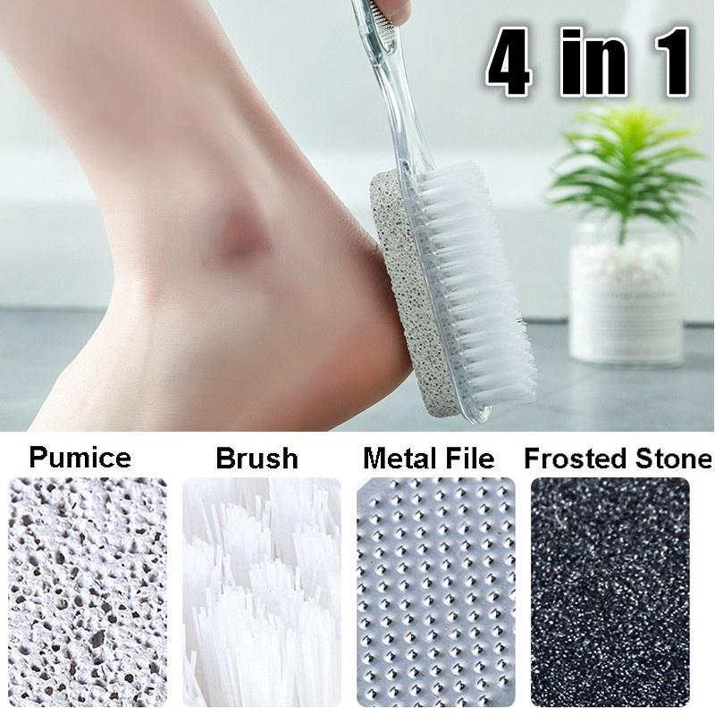 4 in 1 Foot Brush Scrubber Feet Massage Pedicure Tool  Foot Care Tool Berus Kaki Kuku Tumit Medicure Tool For Women Care