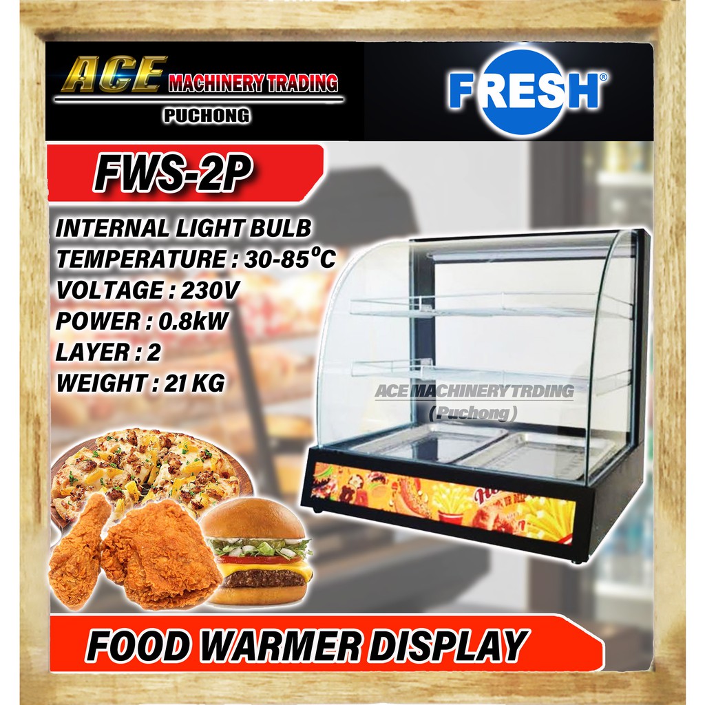 FRESH Food Warmer FWS-2P 0.8kW/240V/50Hz 2 Layer Food Display Warmer Bar & Snack Equipment