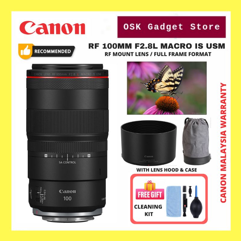 Canon RF 100mm F2.8L Macro IS USM Lens | RF Mount Full Frame Lens | 3 Years Canon Malaysia Warranty