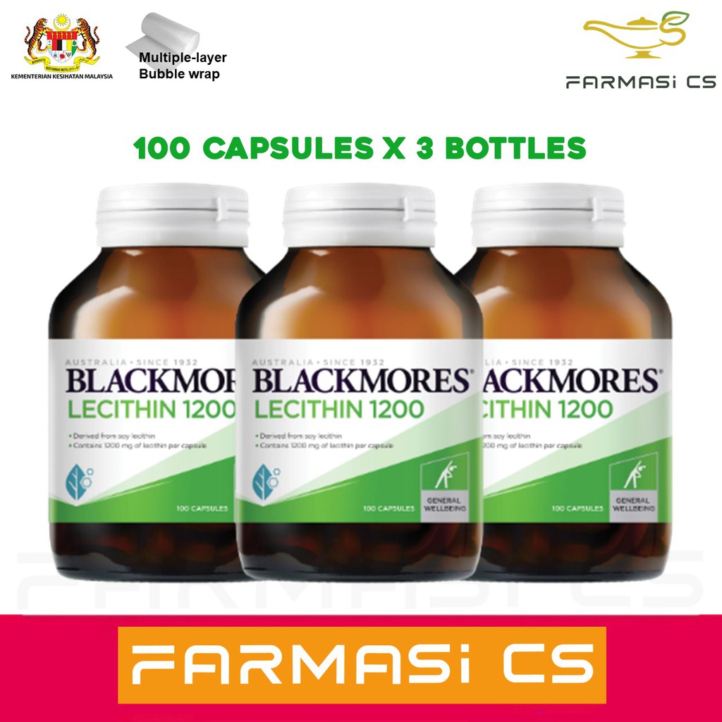 Blackmores Lecithin 1200mg 100 capsules x 3 Bottles (TRIPLE) EXP07/