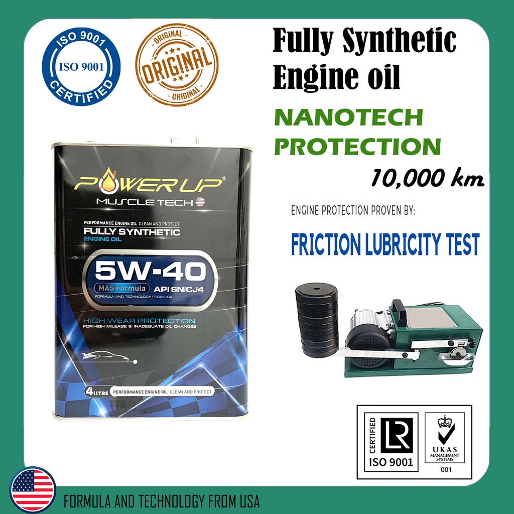 POWER UP Fully Synthetic API SN 5W40 Car Engine Oil 4 litres