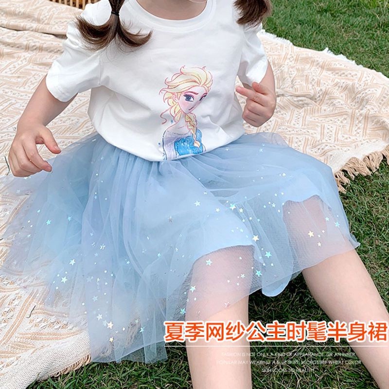 Frozen Princess Elsa top and skirt set kids girls kid girl korean modern  fashion short sleeve tee t-shirt shirts Anna | Shopee Malaysia