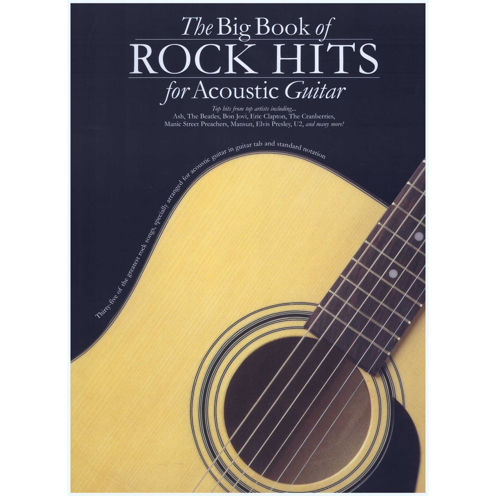 The Big Book Of Rock Hits For Acoustic Guitar / Vocal Book / Voice Book