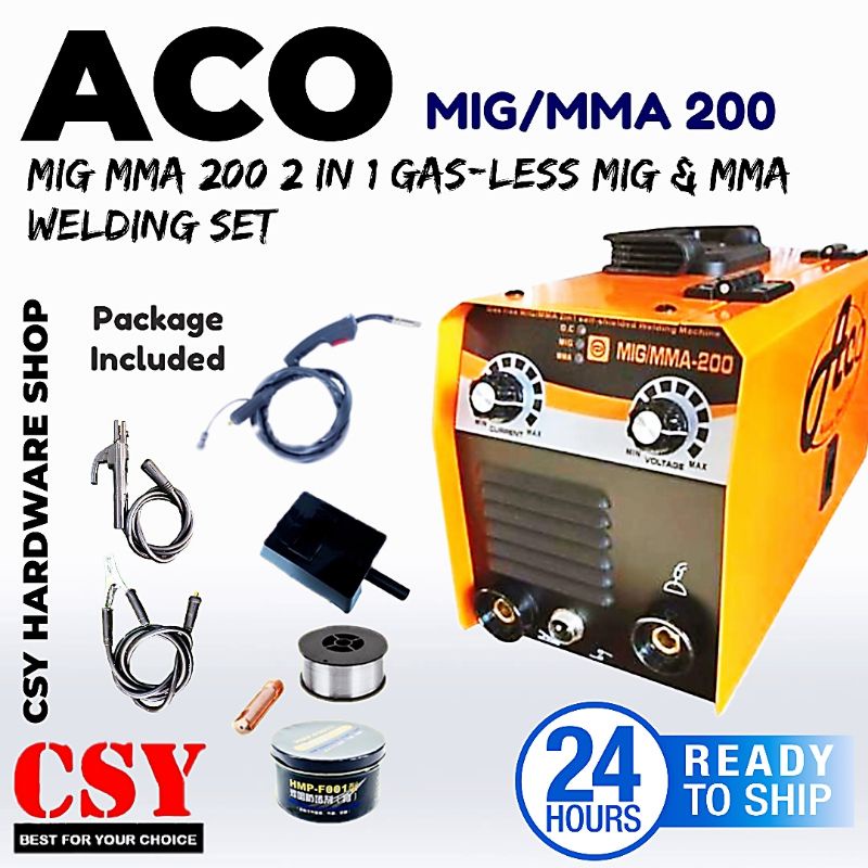 Aco Migmma 200 2in1 Gas Less Mig And Mma Welding Set Mesin Welding Mig Shopee Malaysia 4088